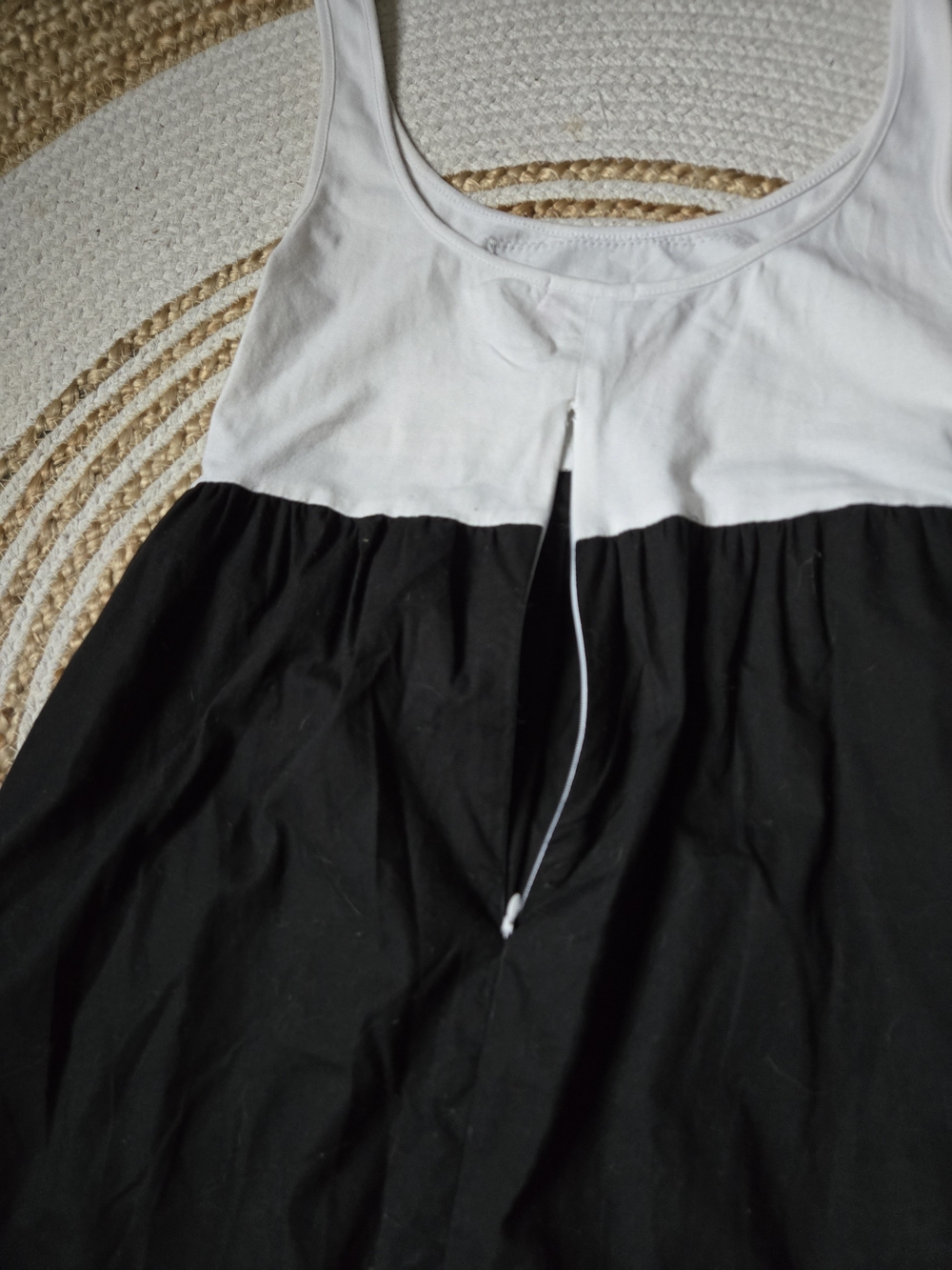 Vintage Y2k Ardene Black & White Mini Dress Graphic Bust Minimalist Color Block - Picture 6 of 14